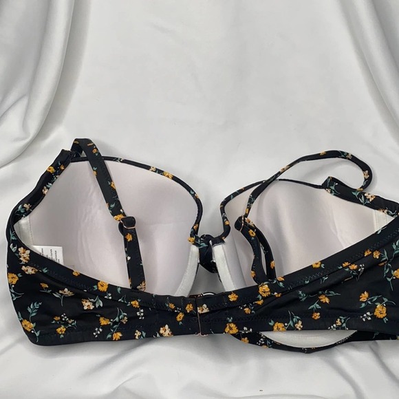 Shade & Shore Bikini Black white Yellow Flower Floral Print graphics BOHO - Picture 2 of 6